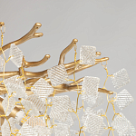 Люстра подвесная золотого цвета с декоративными ветвями и прозрачными рельефными подвесками FAIRYTREE Light варинант исполнения - 6 | Loft Concept в Брянске