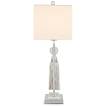 Настольная лампа с прямоугольным тканевым абажуром на белом мраморном основании Silver Threads варинант исполнения - 2 | Loft Concept в Брянске