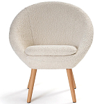 Кресло на деревянных ножках с обивкой из ткани букле Aldo Boucle Armchair варинант исполнения - 2 | Loft Concept в Брянске