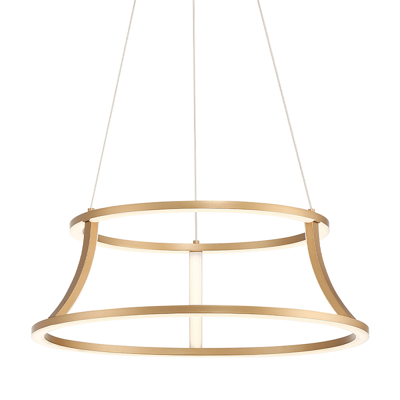 Люстра золотого цвета с 2-мя светодиодными кольцами Eurofase Золотой Прозрачный в Брянске | Loft Concept 