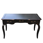 Стол письменный черный из массива березы с тремя выдвижными ящиками в стиле прованс Vintage варинант исполнения - 1 | Loft Concept в Брянске
