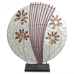 Настольная лампа из перламутра и дерева на подставке Indonesian Shell Flower варинант исполнения - 2 | Loft Concept в Брянске