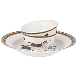 Сервиз обеденный из фарфора с изображением лошадей на 6 персон 23 предмета Porcelain Horse Set  варинант исполнения - 1 | Loft Concept в Брянске