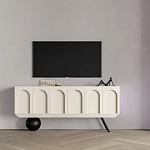 Дизайнерский комод с фактурным фасадом и чёрной ножкой в форме шара Samanta варинант исполнения - 3 | Loft Concept в Брянске