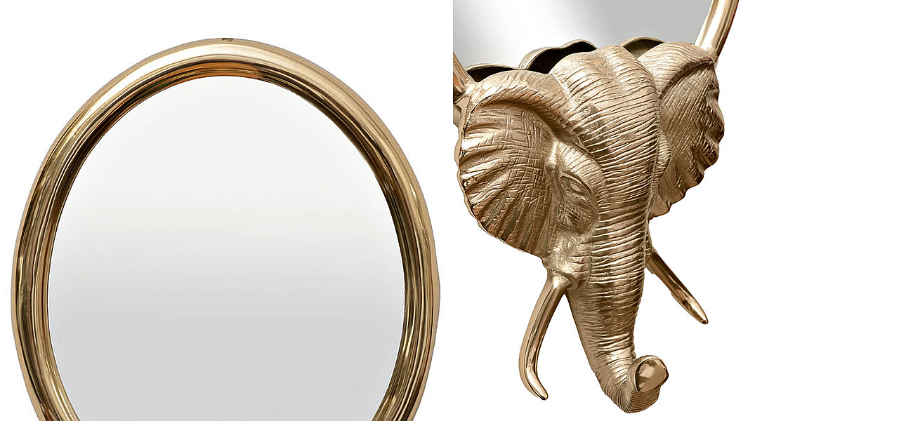 Зеркало с декором слона Gold Elephant Зеркало с декором слона Gold Elephant - Loft-Concept в Брянске