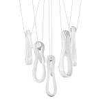 Подвесной светильник белого цвета с 6-ю изогнутыми плафонами Flow Loop варинант исполнения - 1 | Loft Concept в Брянске