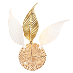 Бра с декоративными белыми и золотыми листьями на текстурном основании Wintery flovers варинант исполнения - 2 | Loft Concept в Брянске