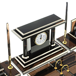 Настольный письменный набор с часами из природного камня обсидиана Team leader варинант исполнения - 5 | Loft Concept в Брянске