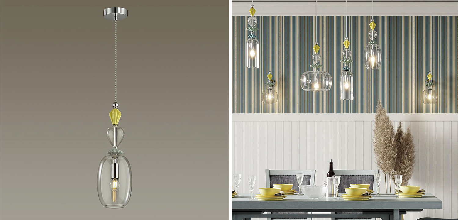 Подвесной светильник Iris Glas hanging lamp candy B chrome Подвесной светильник Iris Glas hanging lamp candy B chrome - Loft-Concept в Брянске