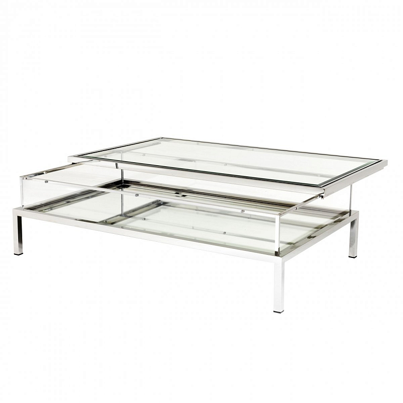 Журнальный стол Eichholtz Coffee Table Harvey Rectangular Нержавеющая сталь Прозрачное Стекло Журнальный стол Eichholtz Coffee Table Harvey Rectangular Нержавеющая сталь Прозрачное Стекло в Брянске | Loft Concept