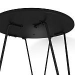 Стол журнальный с круглой столешницей из стекла на 3-х черных ножках Beige Marble варинант исполнения - 5 | Loft Concept в Брянске