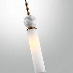 Подвесной светильник с цилиндрическим матовым плафоном и декоративным шаром из камня Orb Essence варинант исполнения - 5 | Loft Concept в Брянске