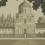 Обои ручная роспись Monuments of Paris Terre Foncée on scenic paper варинант исполнения - 2 | Loft Concept в Брянске