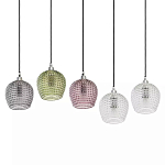 Подвесной светильник каскадный с 5-ю фактурными стеклянными плафонами Cascade with Relief Lampshades варинант исполнения - 3 | Loft Concept в Брянске