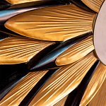 Зеркало-солнце в раме золотого и черного цвета Rays of Peace варинант исполнения - 2 | Loft Concept в Брянске