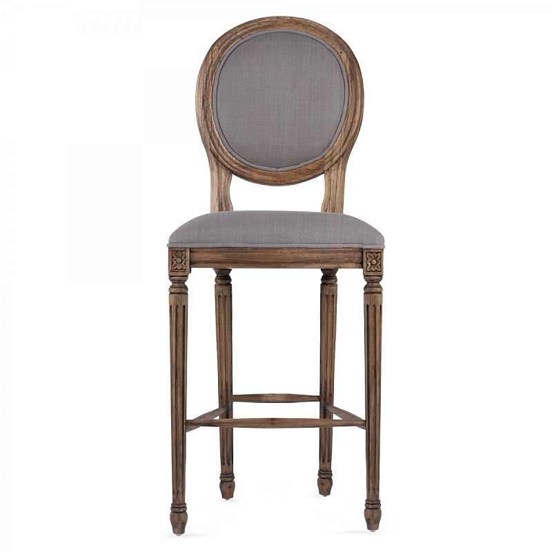 Барный стул REGENCY MEDALLION BARSTOOL Taupe Linen Дерево Акация Серый Барный стул REGENCY MEDALLION BARSTOOL Taupe Linen Дерево Акация Серый в Брянске | Loft Concept