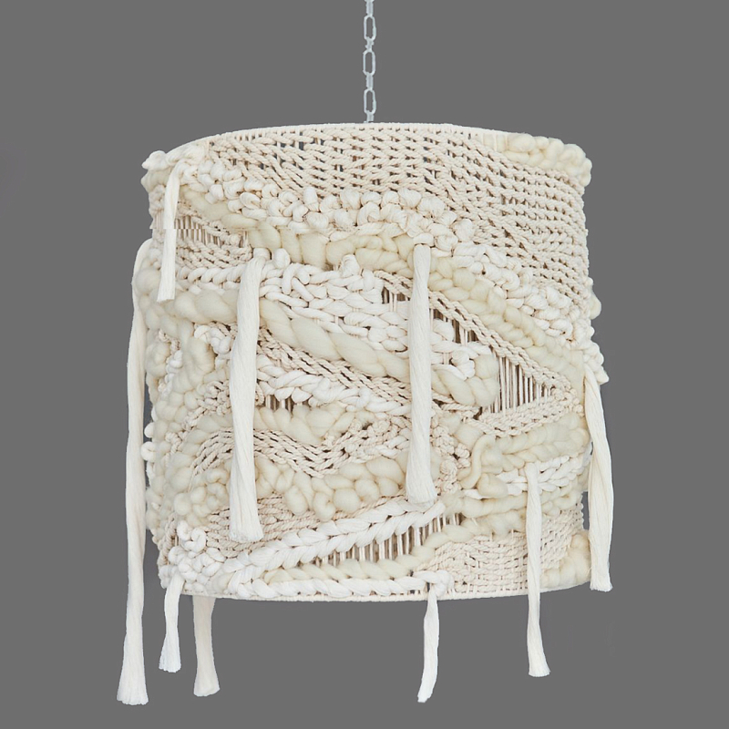 Плетеный Подвесной светильник из шерсти Wool Lamp Бежевый в Брянске | Loft Concept 