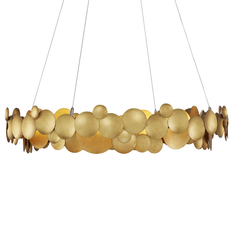 Люстра круглая из многослойных золотых дисков Metal Disc Chandelier Золотой Люстра круглая из многослойных золотых дисков Metal Disc Chandelier Золотой в Брянске | Loft Concept