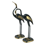 Статуэтка бронзовая пара Журавли синие Bronze Birds варинант исполнения - 1 | Loft Concept в Брянске