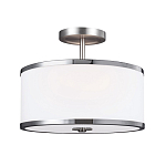 Потолочный светильник с цилиндрическим плафоомн из опалового матового стекла с металлическим обручем Feiss варинант исполнения - 1 | Loft Concept в Брянске