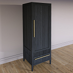 Узкий Шкаф Primo с 2 выдвижными ящиками Черный дуб варинант исполнения - 3 | Loft Concept в Брянске