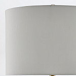 Настольная лампа белого цвета с фарфоровым основанием и латунными акцентами и тканевым абажуром Currey & Company варинант исполнения - 2 | Loft Concept в Брянске