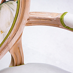 Стул с подлокотниками золотистый из бука с изображением птиц и цветов Blooming Birds 2 варинант исполнения - 3 | Loft Concept в Брянске