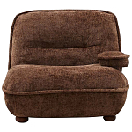 Кресло без подлокотников коричневое ну круглых деревянных ножках Loup Plush Armchair Brown варинант исполнения - 5 | Loft Concept в Брянске