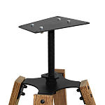 Барный стул со спинкой и мягкой обивкой с ромбами на 4-х деревянных ножках Бежевый Велюр Ava Charm варинант исполнения - 6 | Loft Concept в Брянске