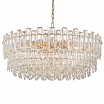 Круглая люстра с хрустальными подвесками на золотистом каркасе Gorgeous Crystal Light варинант исполнения - 9 | Loft Concept в Брянске
