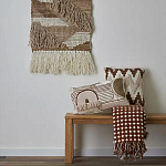 Чехол на подушку с вышивкой в виде геометрических узоров Beige Calista Rect варинант исполнения - 6 | Loft Concept в Брянске