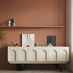 Дизайнерский комод с фактурным фасадом и чёрной ножкой в форме шара Samanta варинант исполнения - 4 | Loft Concept в Брянске