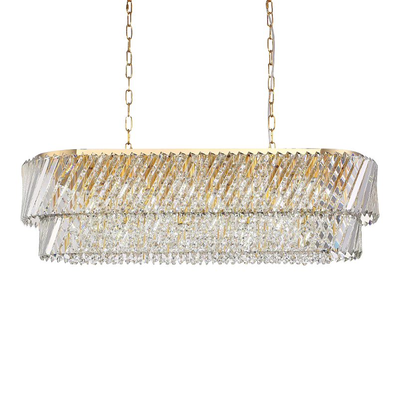 Люстра овальная в классическом обрамлении Light Connoisseurs Beauty Прозрачное Стекло Латунь в Брянске | Loft Concept 