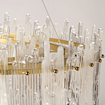 Люстра круглая с прозрачными стержнями разной длины Textured Glass Chandelier варинант исполнения - 7 | Loft Concept в Брянске