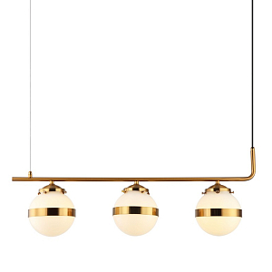 Люстра с тремя плафонами White Sphere Латунь
