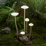 Уличный светильник с пятью матовыми плафонами в форме грибов на высоких изогнутых ножках Mushroom Shape варинант исполнения - 1 | Loft Concept в Брянске