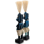 Комплект из 2-х деревянных статуэток Asmat Straw Headdress Statuettes Blue варинант исполнения - 2 | Loft Concept в Брянске
