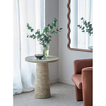 Столик приставной с круглой столешницей Textured Cream Table варинант исполнения - 7 | Loft Concept в Брянске