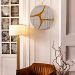 Зеркало кругле с декоративной золотой вставкой Golden Tree варинант исполнения - 3 | Loft Concept в Брянске