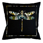 Подушка декоративная стрекоза сине-зелёный орнамент Ikat Pattern варинант исполнения - 1 | Loft Concept в Брянске