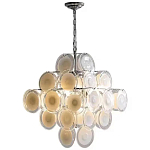 Люстра  с каскадом из круглых декоративных элементов  White Clear Glass Chandelier варинант исполнения - 1 | Loft Concept в Брянске