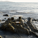 Дизайнерский круглый кофейный стол из металла с мраморным декором PANNA COTTA Coffee Table варинант исполнения - 2 | Loft Concept в Брянске