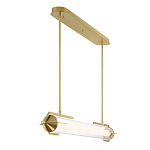 Подвесной светильник линейный золотого цвета с длинной цилиндрической стеклянной трубкой Eurofase варинант исполнения - 4 | Loft Concept в Брянске