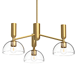 Люстра с 3-мя прозрачными полусферическими плафонами из стекла Alora Mood варинант исполнения - 1 | Loft Concept в Брянске