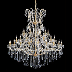 Люстра многоярусная с 53-мя лампочками и прозрачными хрустальными подвесками на основании золотого цвета Crystal lamps варинант исполнения - 1 | Loft Concept в Брянске