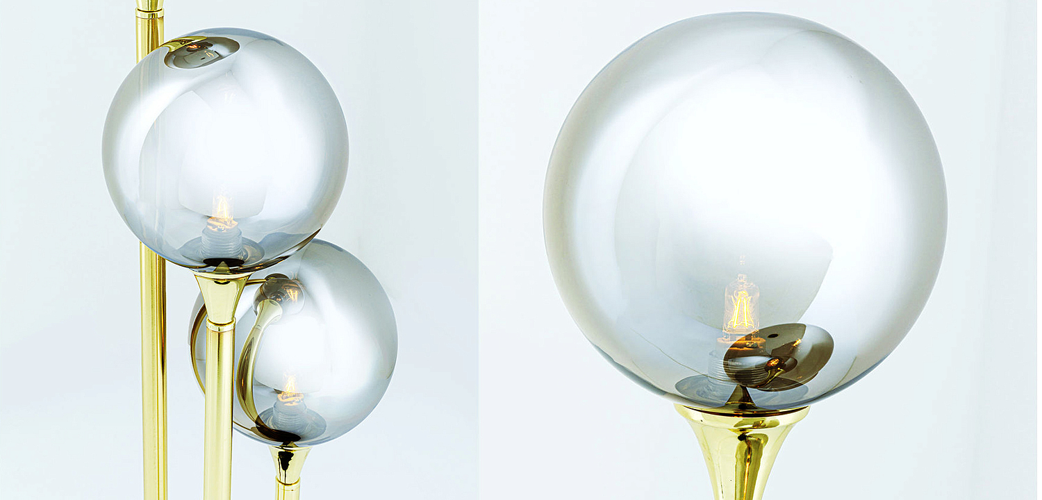Настольная лампа Three Gray Transparent Balls Настольная лампа Three Gray Transparent Balls - Loft-Concept в Брянске