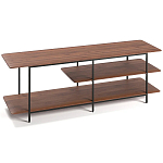 ТВ-тумба с полками из массива ореха Derick Wooden TV Stand варинант исполнения - 2 | Loft Concept в Брянске