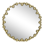 Зеркало круглое в фактурной золотистой раме из металла Mirror Golden Placer варинант исполнения - 1 | Loft Concept в Брянске