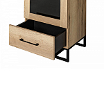 Шкаф-витрина в стиле лофт с чёрной стеклянной дверью Urban Style Space варинант исполнения - 4 | Loft Concept в Брянске