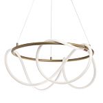Люстра подвесная круглая золотого цвета с белыми изогнутыми световыми линиями Luke Lampco Tracer Lamp варинант исполнения - 1 | Loft Concept в Брянске
